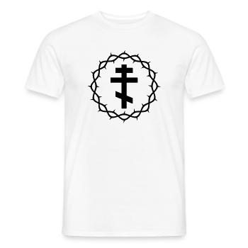 Orthodoxes Kreuz und Dornenkrone - Männer T-Shirt - Weiß - Vorne - AI Model Male 178 dark (178cm)