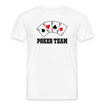 Poker Team - Men's T-Shirt - white - Front - AI Model Male 178 dark (178cm)