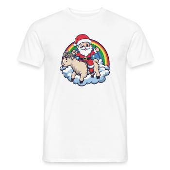 Chèvre de montagne Père Noël Noël - T-shirt homme - blanc - Devant - AI Model Male 178 dark (178cm)