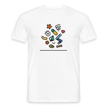 Happy Abstract Colorful Doodle - Men's T-Shirt - white - Front - AI Model Male 178 dark (178cm)