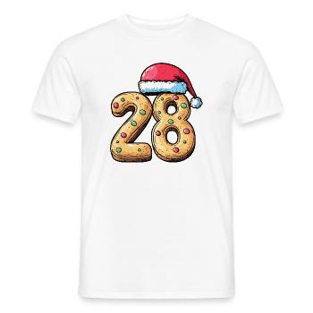 28 Number Cookie Christmas - Men's T-Shirt - white - Front - AI Model Male 178 dark (178cm)
