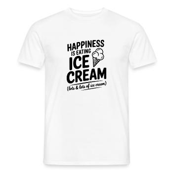 Glück ist Sahne essen - Männer T-Shirt - Weiß - Vorne - AI Model Male 178 dark (178cm)