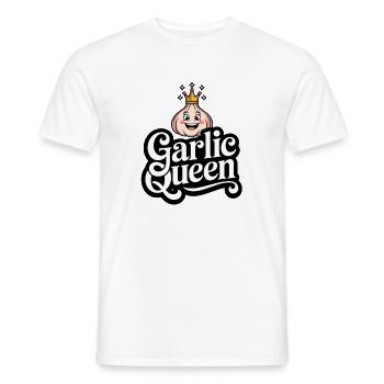Garlic Queen Funny Cartoon With Crown - Men's T-Shirt - white - Front - AI Model Male 178 dark (178cm)