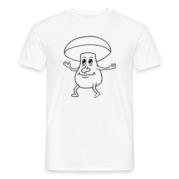Funny Mushroom - Men's T-Shirt - white - Front - AI Model Male 178 dark (178cm)