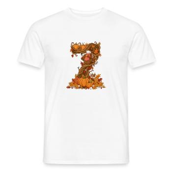 Autumn Harvest Turkey on Twisted Tree - Men's T-Shirt - white - Front - AI Model Male 178 dark (178cm)