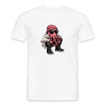 Oktopus Cool Winter - Männer T-Shirt - Weiß - Vorne - AI Model Male 178 dark (178cm)