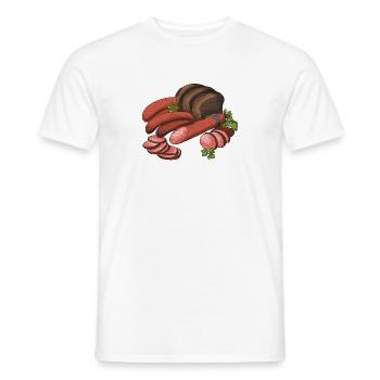 Savory Sausage & Bread Collage - Men's T-Shirt - white - Front - AI Model Male 178 dark (178cm)