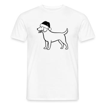 Illustration de dessin animé de chien de Noël - T-shirt homme - blanc - Devant - AI Model Male 178 dark (178cm)