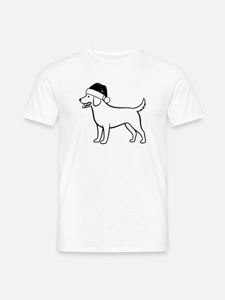 Weihnachts-Hund Cartoon Illustration - Männer T-Shirt - Weiß
