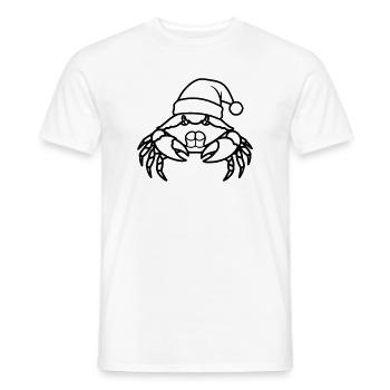Weihnachtskrabbe Cartoon Illustration - Männer T-Shirt - Weiß - Vorne - AI Model Male 178 dark (178cm)