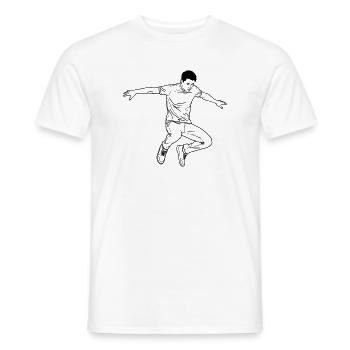 Art de ligne Dancing Man - T-shirt homme - blanc - Devant - AI Model Male 178 dark (178cm)