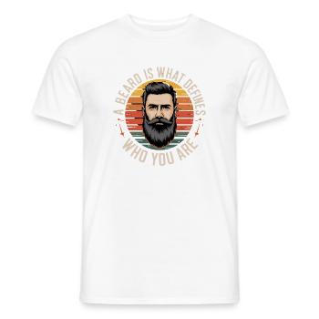Une barbe définit qui vous êtes Style rétro - T-shirt homme - blanc - Devant - AI Model Male 178 dark (178cm)