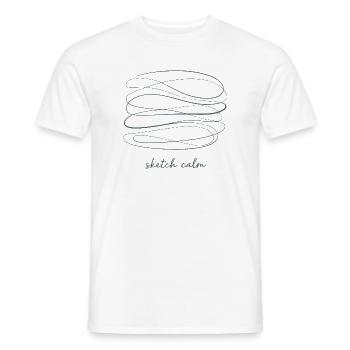 Sketch Calm – Le calme dans les lignes - T-shirt homme - blanc - Devant - AI Model Male 178 dark (178cm)