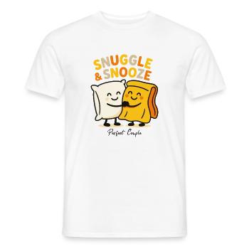 Snuggle & Snooze : des nuits douillettes vous attendent - T-shirt homme - blanc - Devant - AI Model Male 178 dark (178cm)