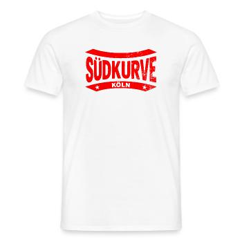Sweat à capuche Cologne Stadium South Curve en rouge, Pride & Heart - T-shirt homme - blanc - Devant - AI Model Male 178 dark (178cm)