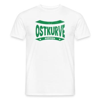 Bremen Stadium Ostkurve Hoodie, Green-White FOREVER - Men's T-Shirt - white - Front - AI Model Male 178 dark (178cm)