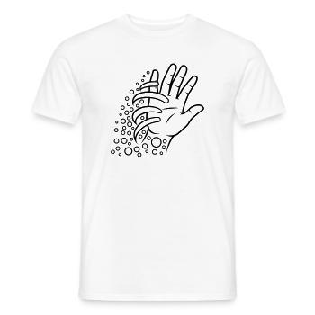 Minimalistische Hand Line Art - Männer T-Shirt - Weiß - Vorne - AI Model Male 178 dark (178cm)