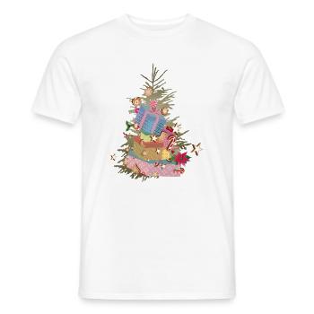 Sapin de Noël avec cadeaux et pain d’épices - T-shirt homme - blanc - Devant - AI Model Male 178 dark (178cm)