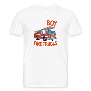 Juste un garçon qui aime les camions de pompiers - T-shirt homme - blanc - Devant - AI Model Male 178 dark (178cm)