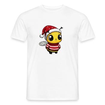 Biene Weihnachten - Männer T-Shirt - Weiß - Vorne - AI Model Male 178 dark (178cm)