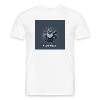 Restez classique - Conception rétro du compteur de vitesse - T-shirt homme - blanc - Devant - AI Model Male 178 dark (178cm)