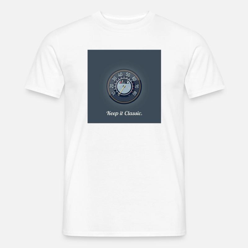 Keep it Classic – Retro Speedometer Design - Männer T-Shirt - Weiß