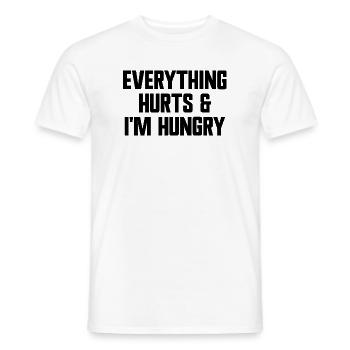 Tout me fait mal et j’ai faim. Fun Workou - T-shirt homme - blanc - Devant - AI Model Male 178 dark (178cm)