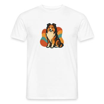 Vibrant Shetland sheepdog Sunburst - Men's T-Shirt - white - Front - AI Model Male 178 dark (178cm)