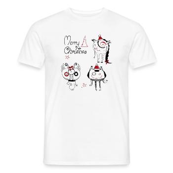 Weihnachtliche  Monster - Männer T-Shirt - Weiß - Vorne - AI Model Male 178 dark (178cm)