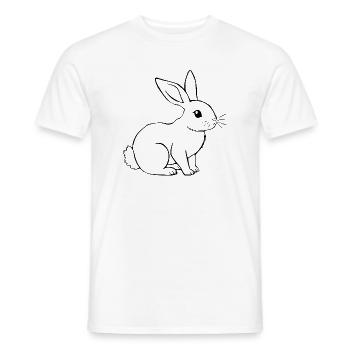 T-shirt lapin cadeau - T-shirt homme - blanc - Devant - AI Model Male 178 dark (178cm)