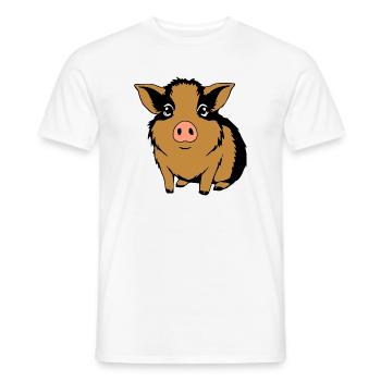T-shirt cochon d’Inde cadeau - T-shirt homme - blanc - Devant - AI Model Male 178 dark (178cm)