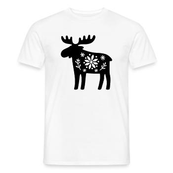 Scandinavian Moose – Nordic Folk Art Design - Men's T-Shirt - white - Front - AI Model Male 178 dark (178cm)
