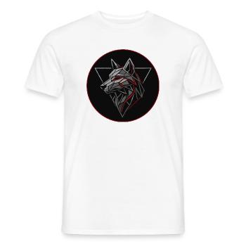 Alpha Spirit Geometric Wolf T-Shirt - Männer T-Shirt - Weiß - Vorne - AI Model Male 178 dark (178cm)