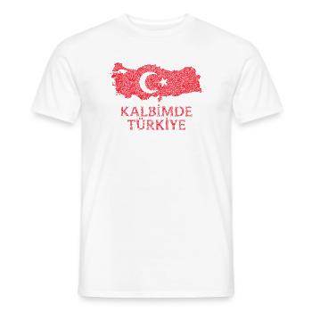 Kalbimde Türkiye Flag - Men's T-Shirt - white - Front - AI Model Male 178 dark (178cm)