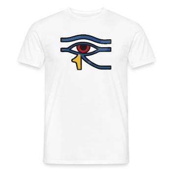 Oeil d’Horus Ligne Bleue - T-shirt homme - blanc - Devant - AI Model Male 178 dark (178cm)