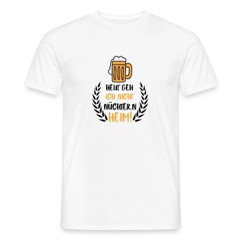 Heut geh Ich Nicht nüchtern Heim, Bier Spruch - Männer T-Shirt - Weiß - Vorne - AI Model Male 178 dark (178cm)