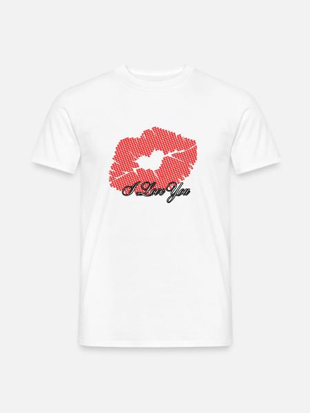 Heart in romantic points I love you - Men's T-Shirt - white