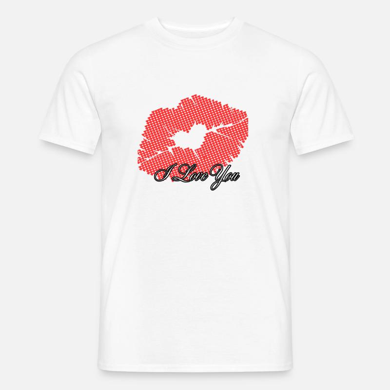 Herz in romantischen Punkten Ich liebe dich - Männer T-Shirt - Weiß