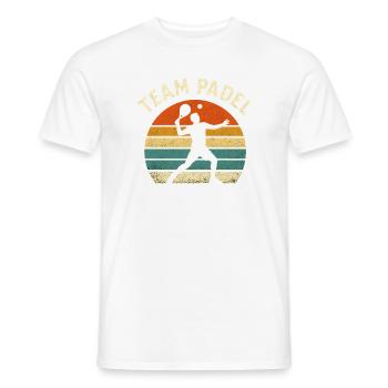 Retro Sunset Padel Team - Men's T-Shirt - white - Front - AI Model Male 178 dark (178cm)