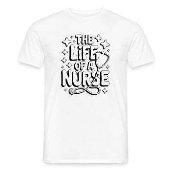 The Life Of A Nurse , Nurses Day, nurse gifts - Men's T-Shirt - white - Front - AI Model Male 178 dark (178cm)