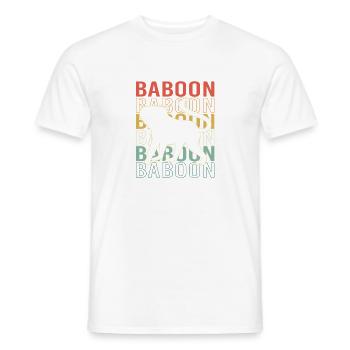 Baboon Pavian Primat Affe Affen - Männer T-Shirt - Weiß - Vorne - AI Model Male 178 dark (178cm)