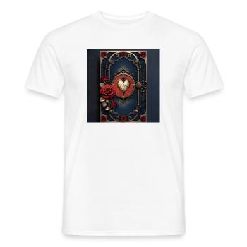 Art Deco Watch with Roses - Men's T-Shirt - white - Front - AI Model Male 178 dark (178cm)