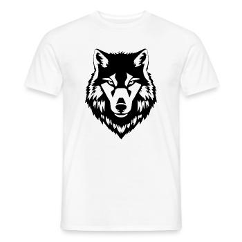 Wolf schwarzweiß T-shirt Geschenk - Männer T-Shirt - Weiß - Vorne - AI Model Male 178 dark (178cm)