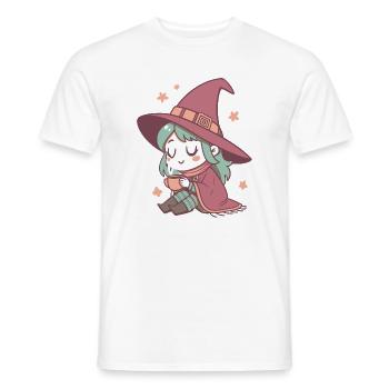 Sorcière cosy avec thé pastel - T-shirt homme - blanc - Devant - AI Model Male 178 dark (178cm)