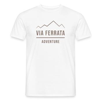 Via Ferrata Adventure - Men's T-Shirt - white - Front - AI Model Male 178 dark (178cm)