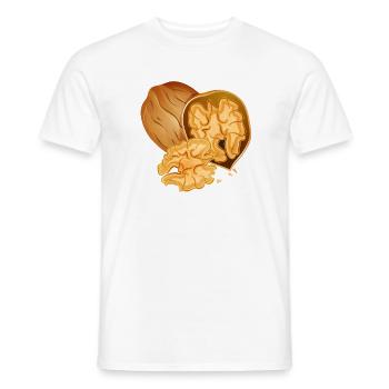 Detailreiche Walnuss mit geöffneter Nuss - Männer T-Shirt - Weiß - Vorne - AI Model Male 178 dark (178cm)