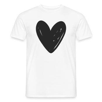 Handgezeichnetes Herzskizzen-Design - Männer T-Shirt - Weiß - Vorne - AI Model Male 178 dark (178cm)