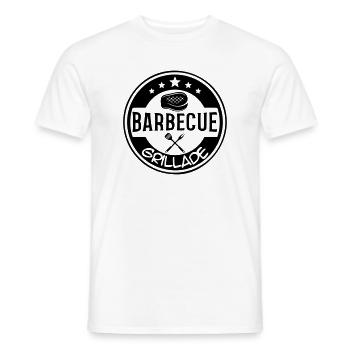BBQ grill logo - Men's T-Shirt - white - Front - AI Model Male 178 dark (178cm)