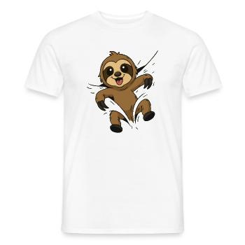 Cute Comic Sloth – Kids & Animal Lovers - Men's T-Shirt - white - Front - AI Model Male 178 dark (178cm)