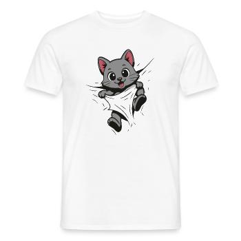 Kitten Cuddly Cat Cute Cat - Men's T-Shirt - white - Front - AI Model Male 178 dark (178cm)
